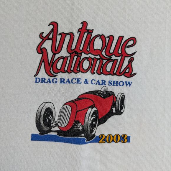 Vintage 2003 Mens Drag Racing Large T-Shirt POOR Antique Nationals Car Show 33rd - Picture 3 of 9
